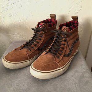 Vans Hi Top Suede Brown/Red Flannel Men's size 11